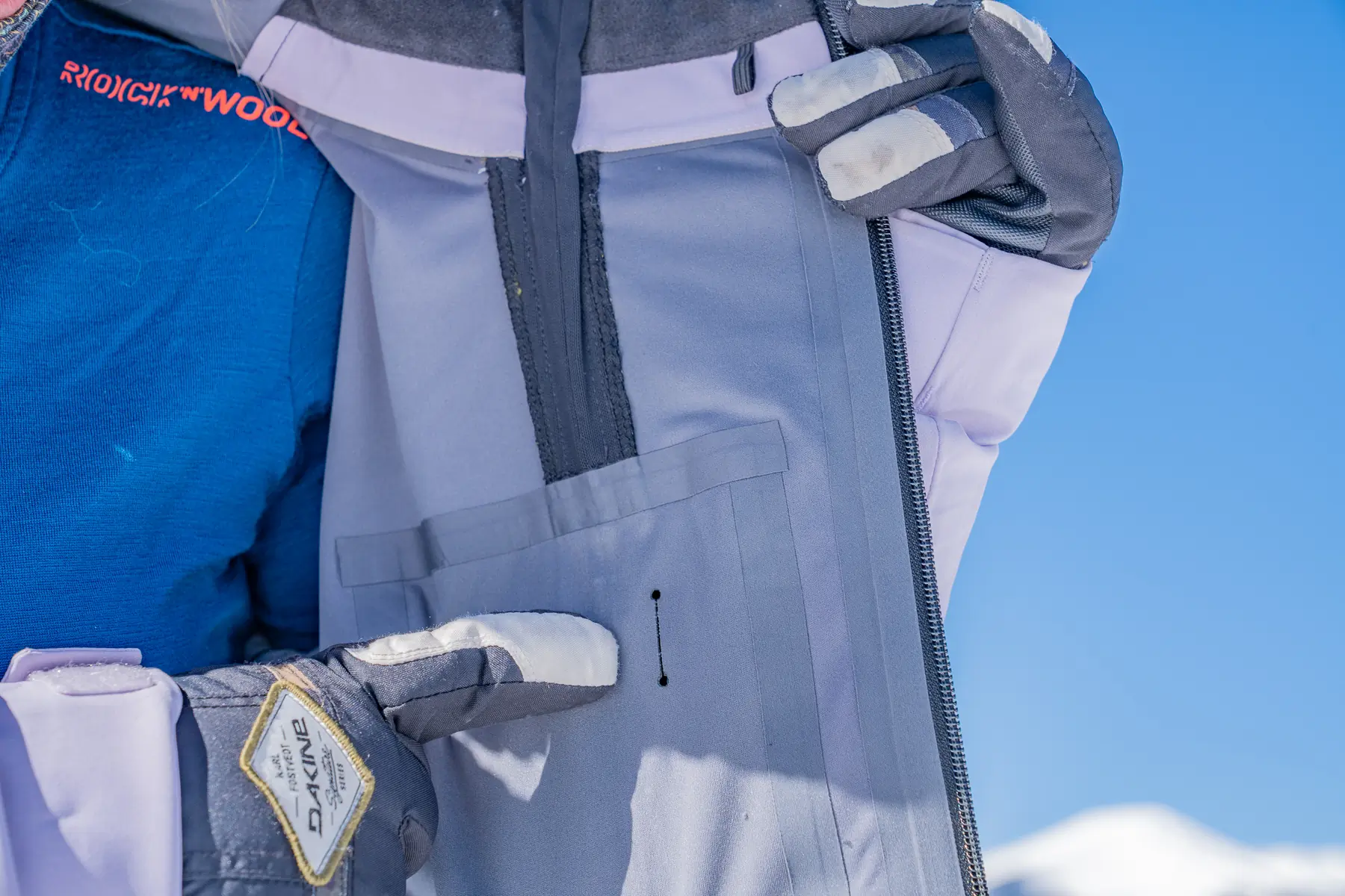 Testing the unisex L1 Premium Goods Axial Jacket for snowboarders at Crested Butte Mountain Resort; (photo/Eric Phillips)