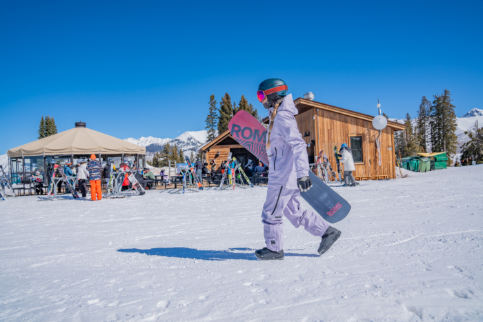 The unisex L1 Premium Goods Axial Pants have a comfortable freeride cut; (photo/Eric Phillips)