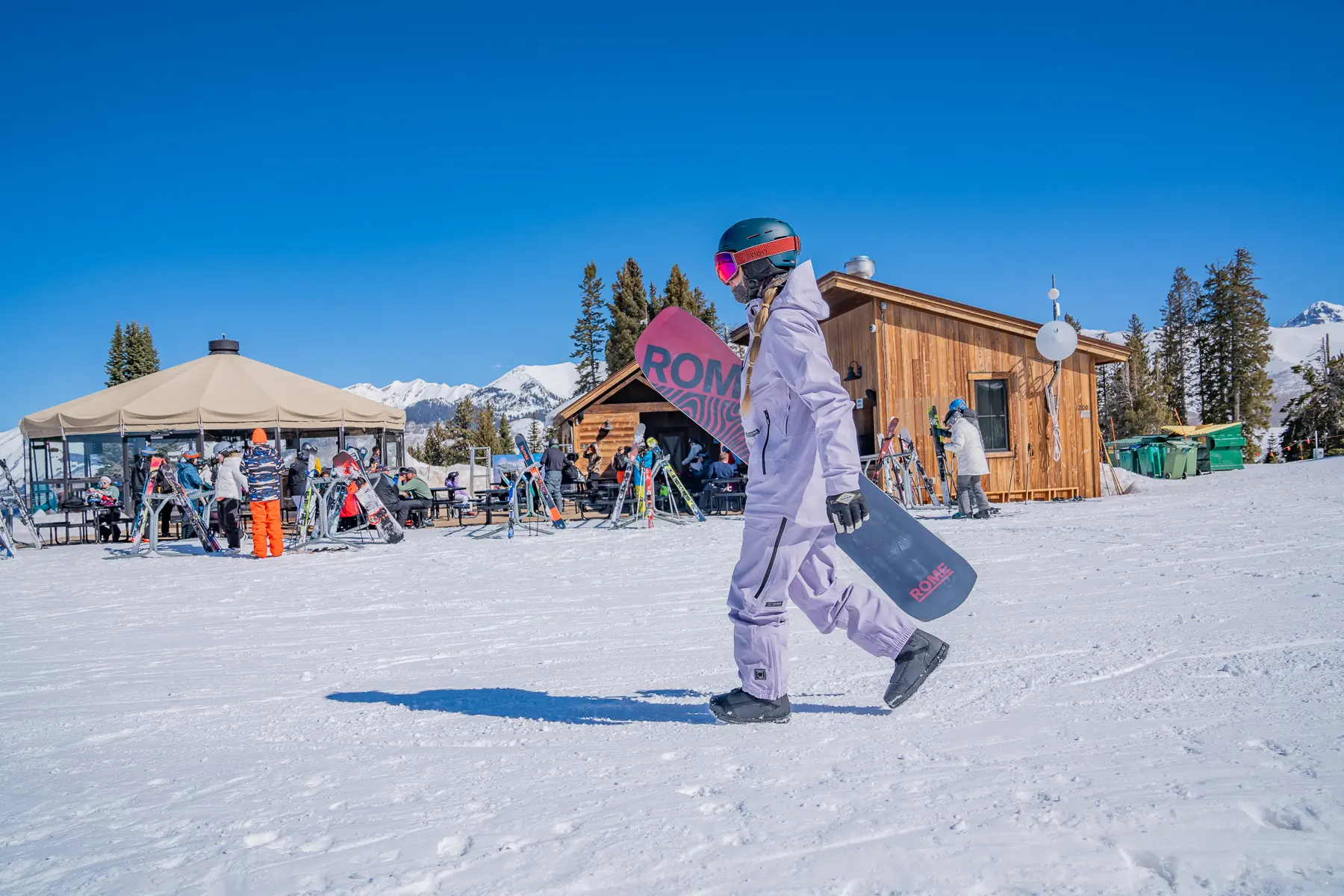 The unisex L1 Premium Goods Axial Pants have a comfortable freeride cut; (photo/Eric Phillips)