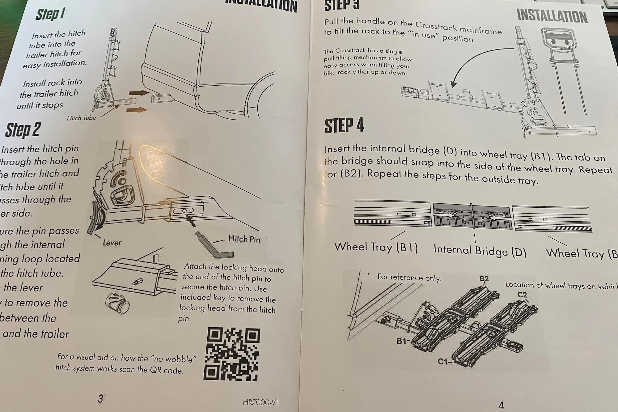 Some of the assembly instructions for the Hollywood Racks CrossTrack