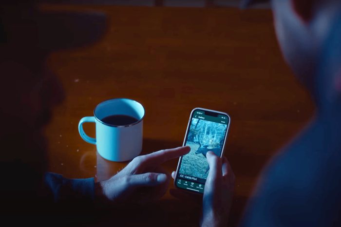 Reviewing trail camera footage on the Moultrie Mobile App