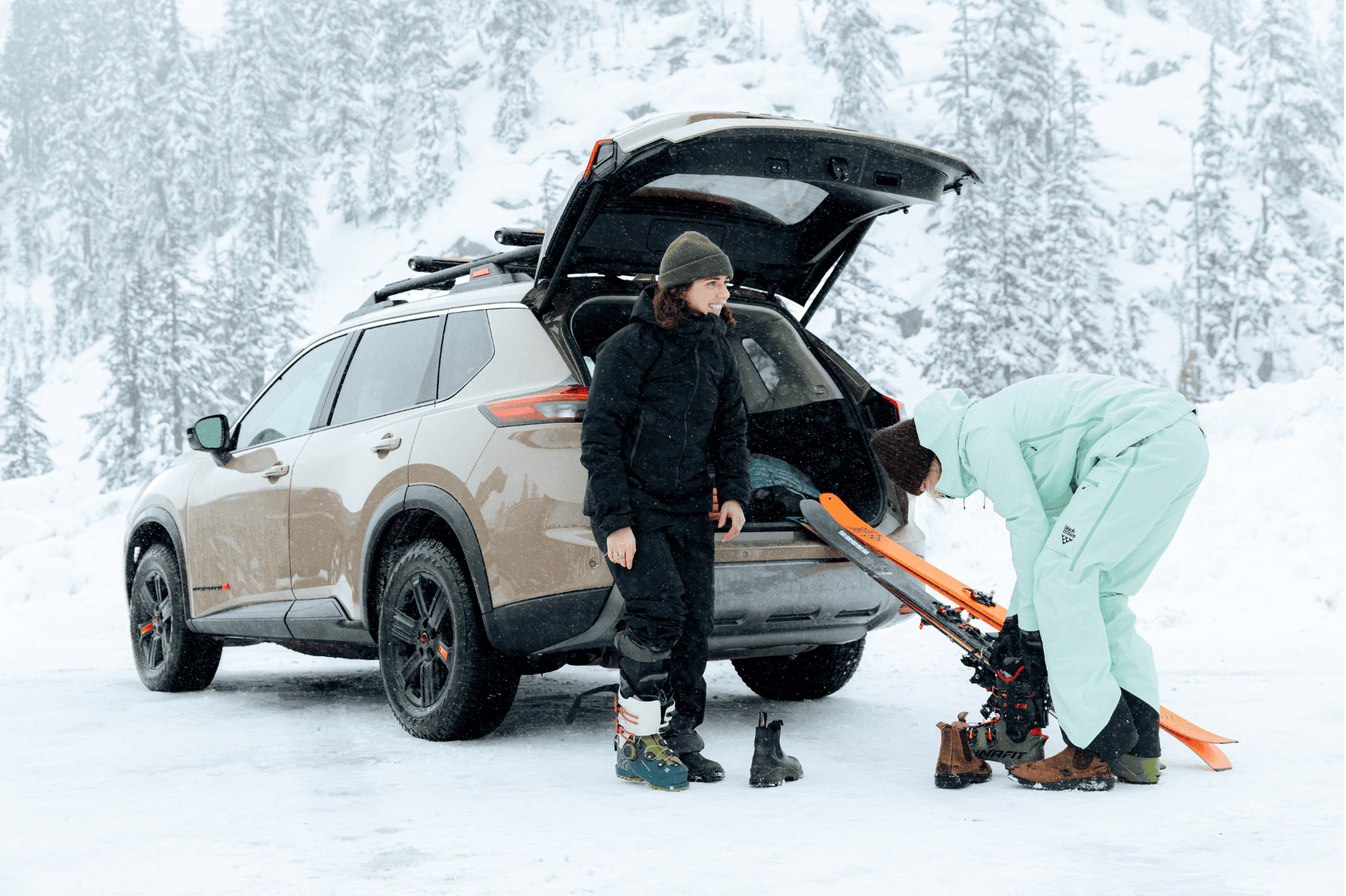 Gearing up to ski with the 2025 Nissan Rogue Rock Creek