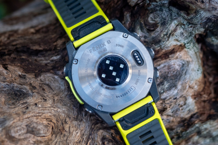 Garmin fenix 8 Solar back view