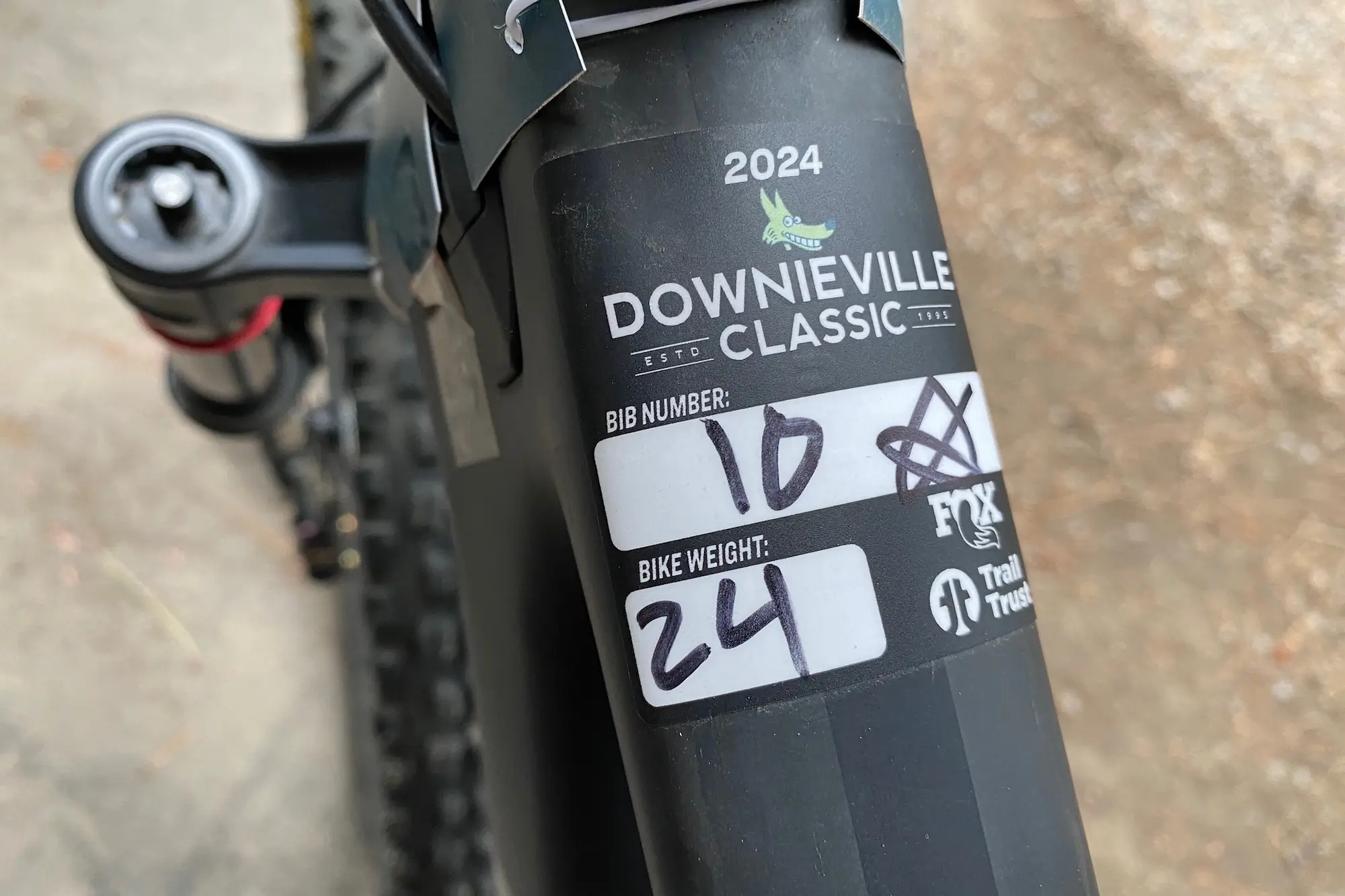 Confirmed weight of the Yeti ASR for the Downieville Classic All Mountain race