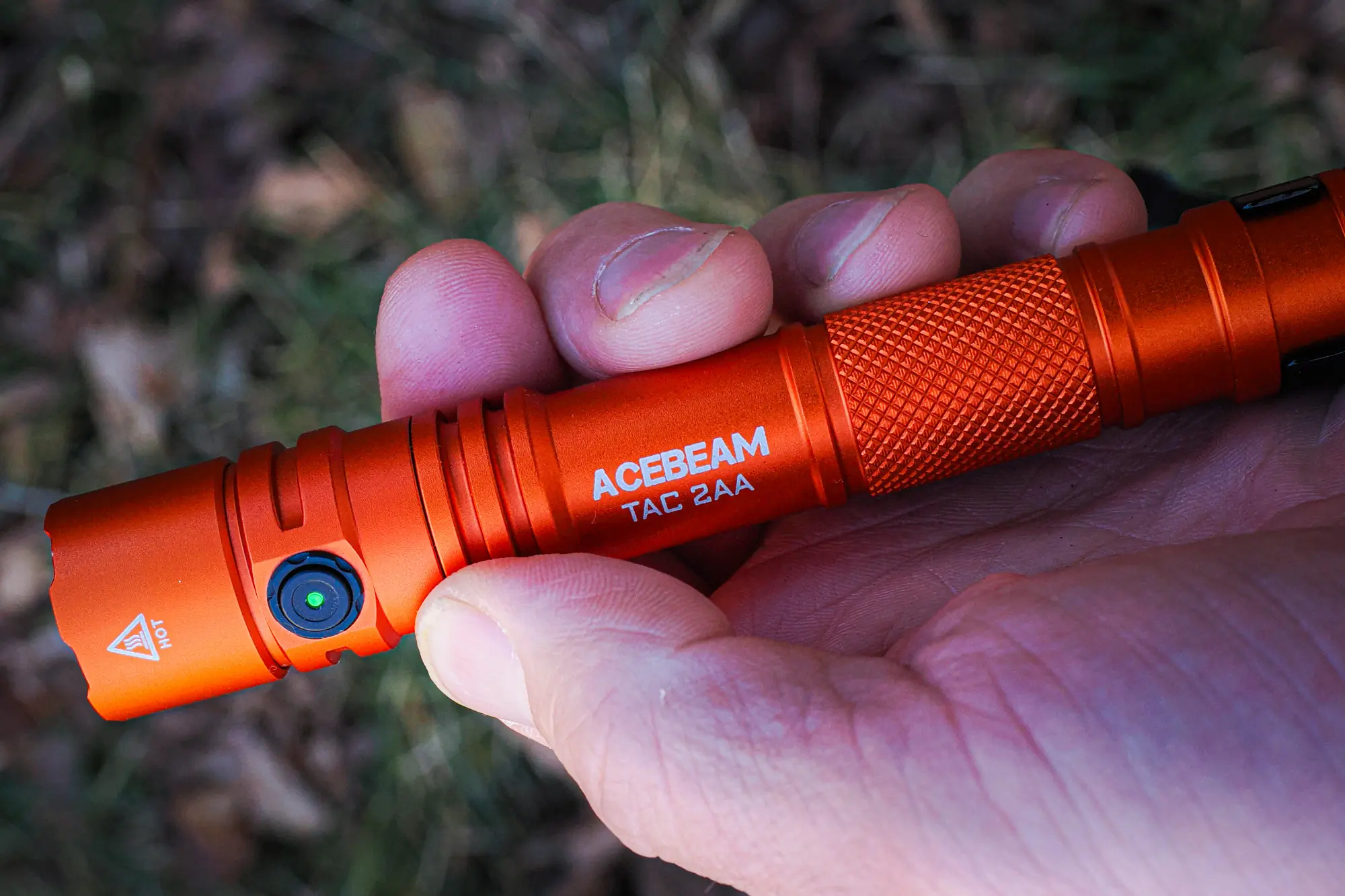 Acebeam TAC 2AA in hand