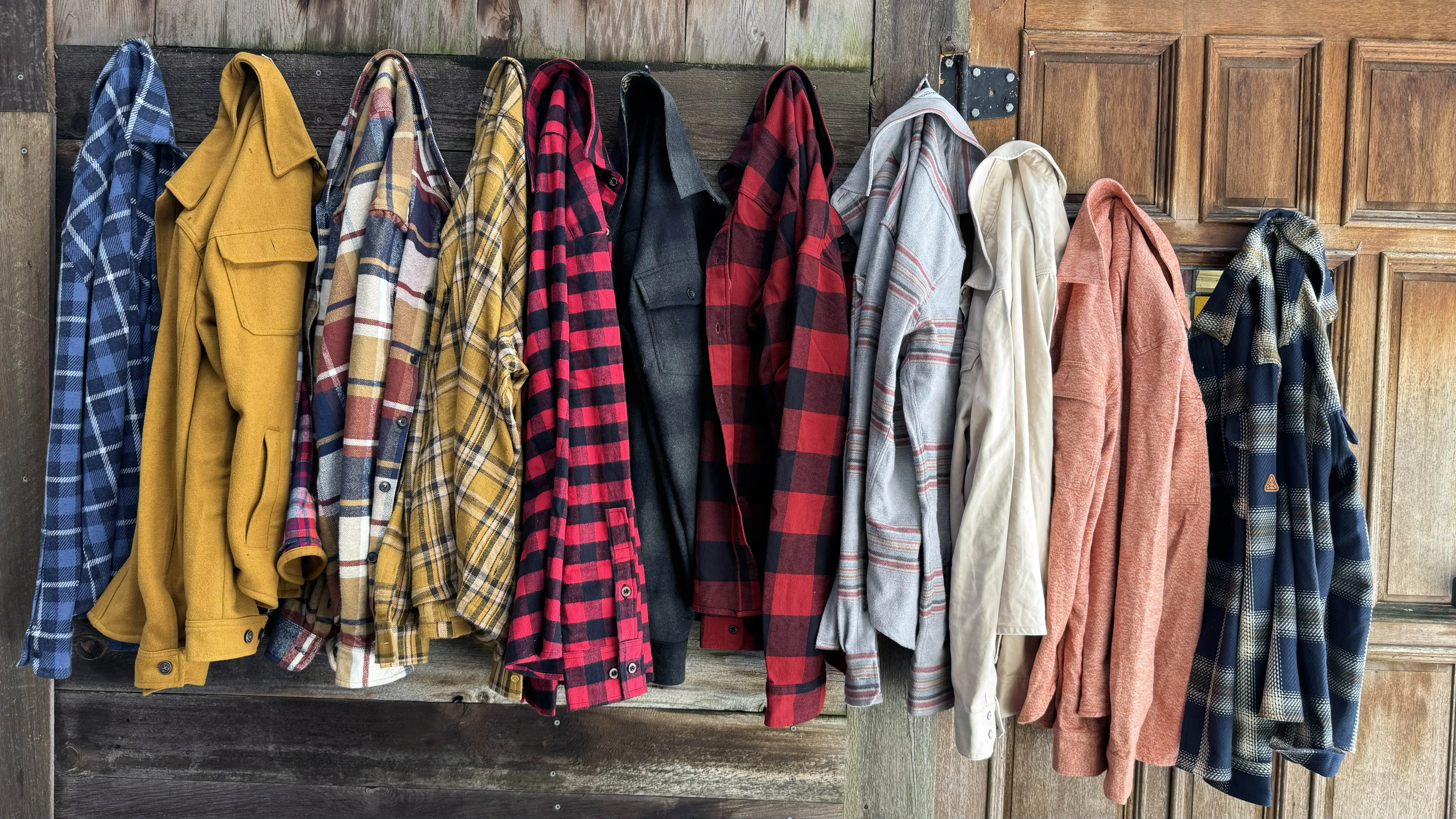 Image sharing flannels from plaid to plain