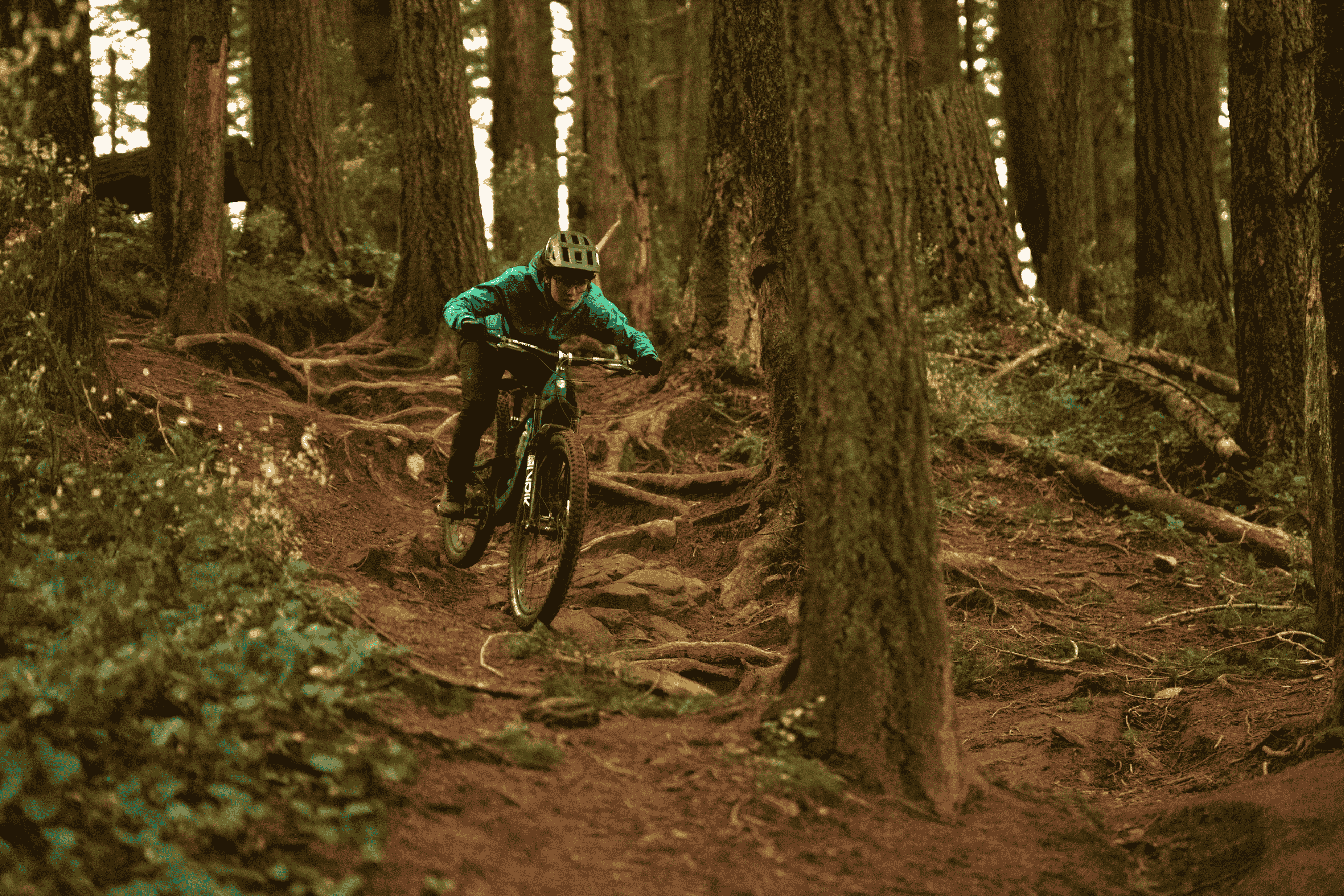 Delilah Cupp mountain biking in the Pacific Northwest