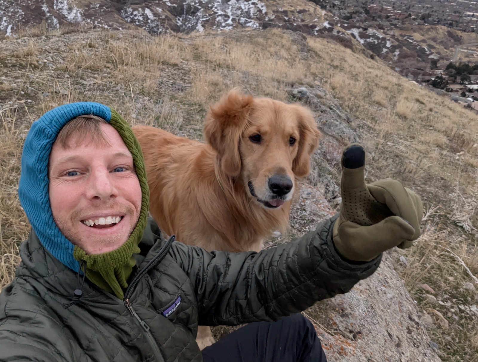 The reviewer takes a custom Sambob Microgrid Hoodie for a hike up Covid Ridge; (photo/Sam Morse)