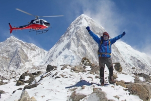 Hiker,With,Open,Arms,In,The,Himalayan,Mountains.,Successful,Man