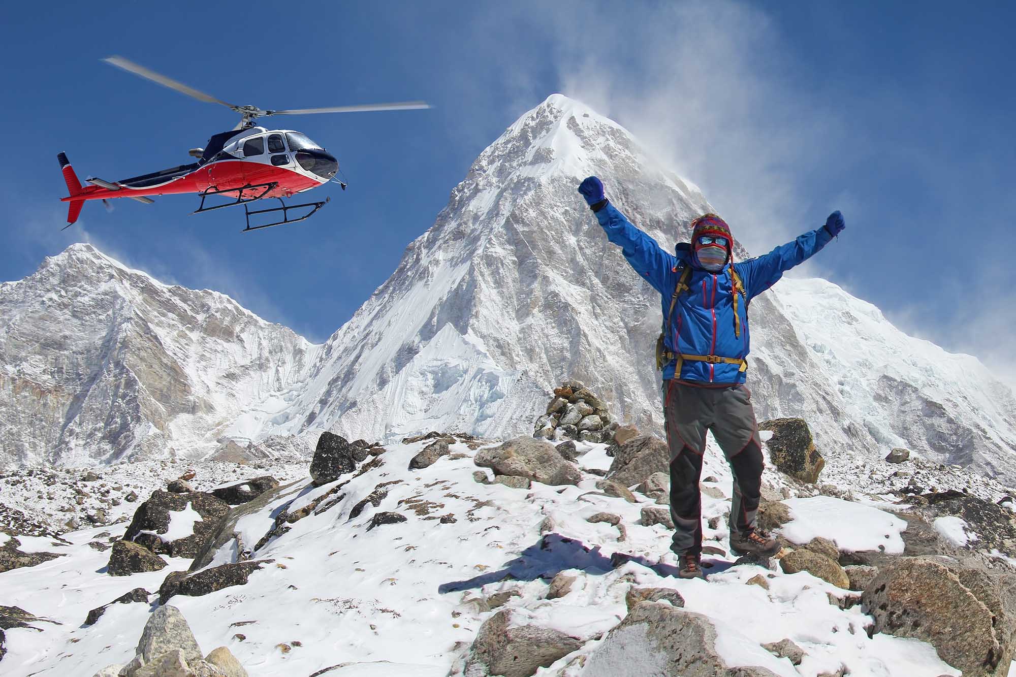 Hiker,With,Open,Arms,In,The,Himalayan,Mountains.,Successful,Man