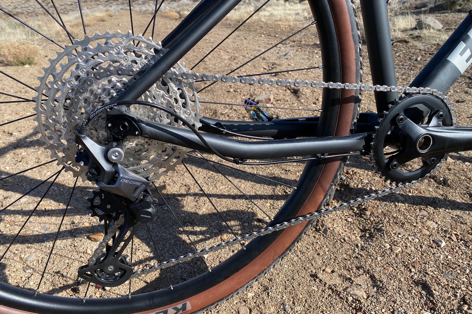 The 12-speed Shimano Deore drivetrain on the Eaglebear Black