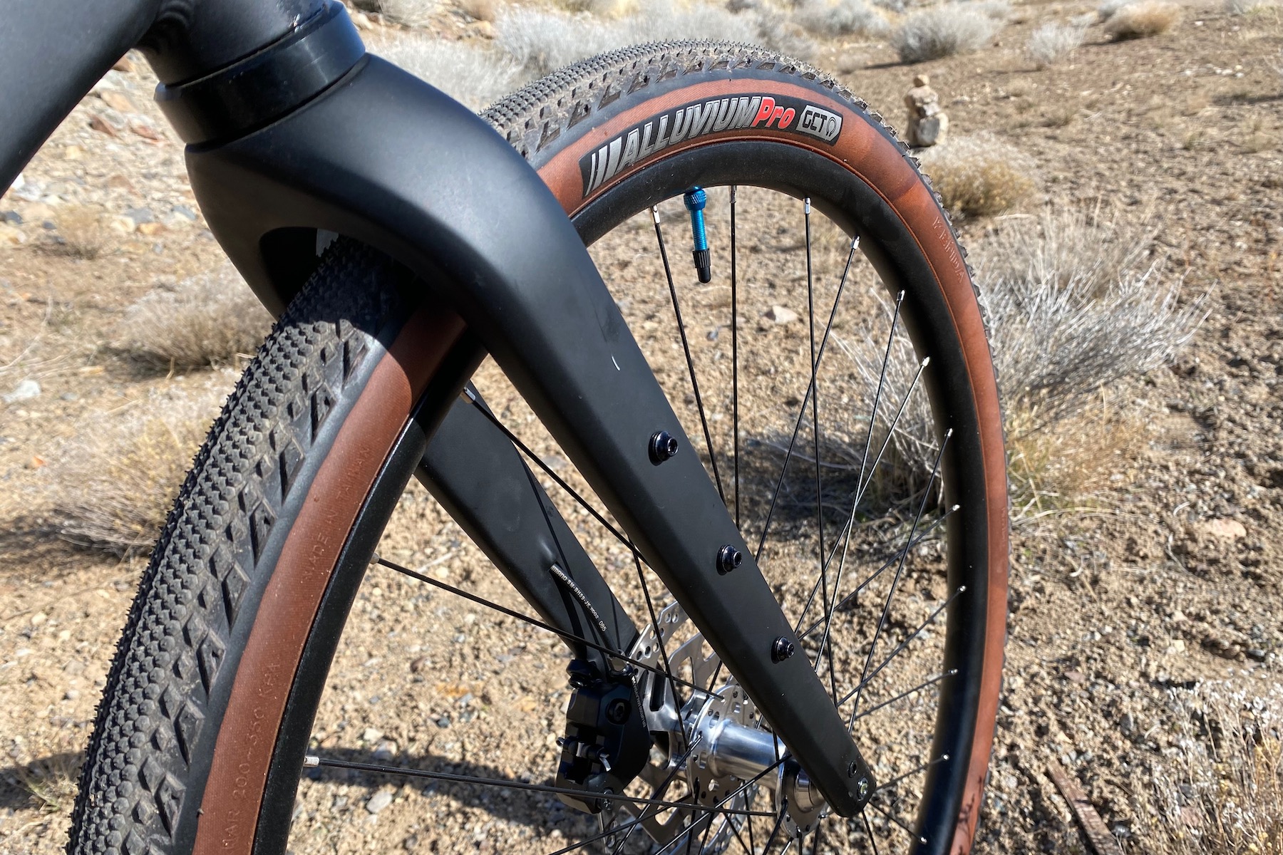 The three-pack mounts on the fork of the Eaglebear bike