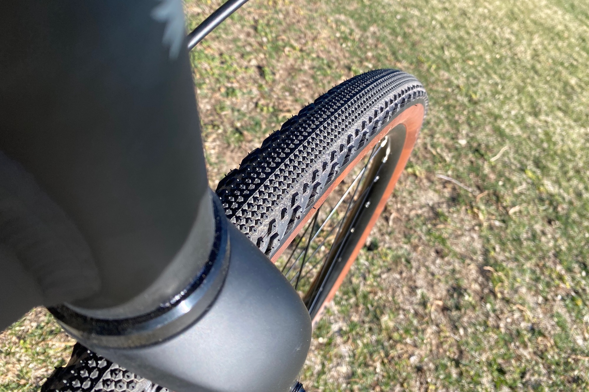 The tread on the Kenda Alluvium gravel bike tires