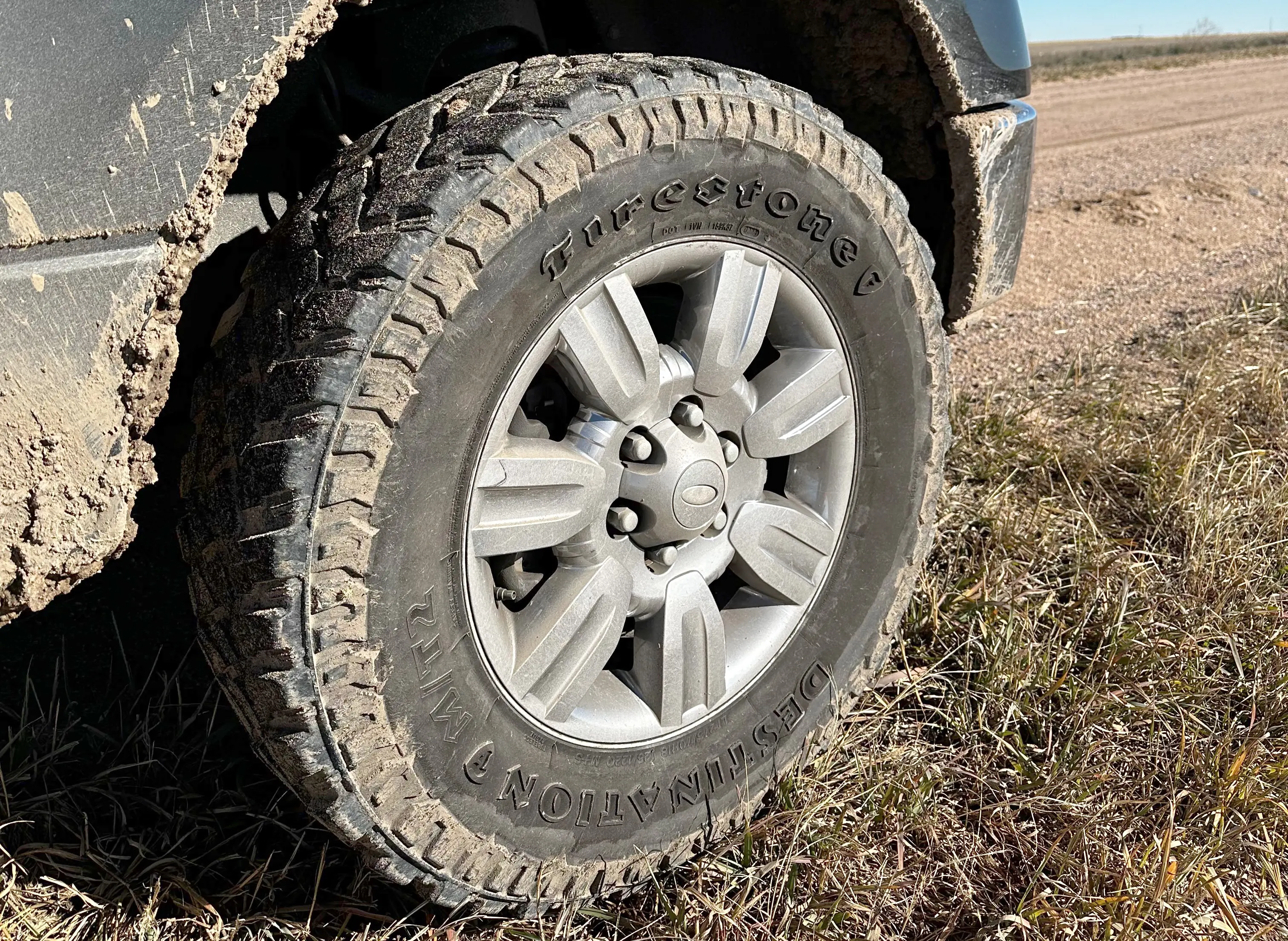 Firestone Destination M/T2 tires on dirt road