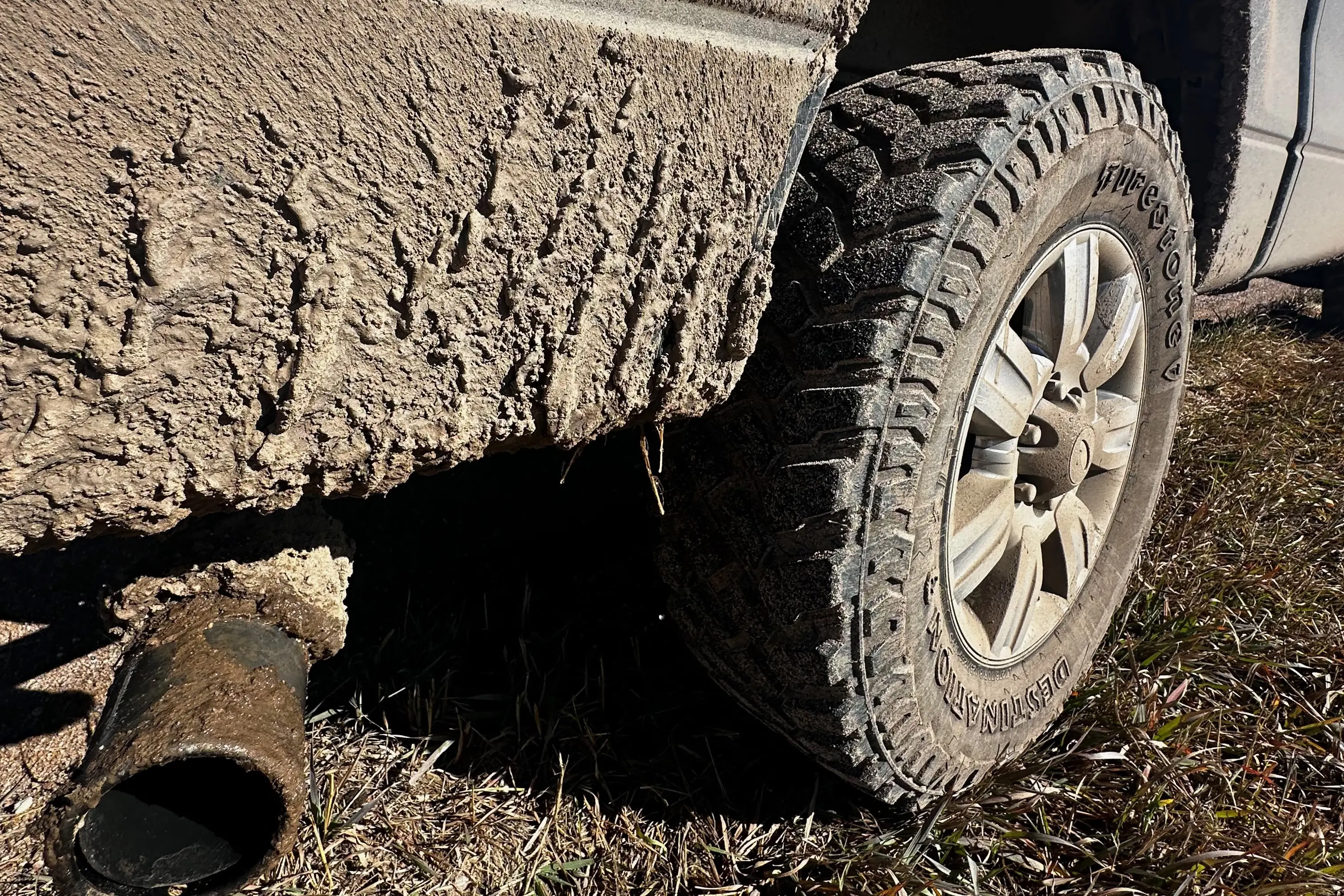 Mud on truck and Firestone Destination M/T2 tires