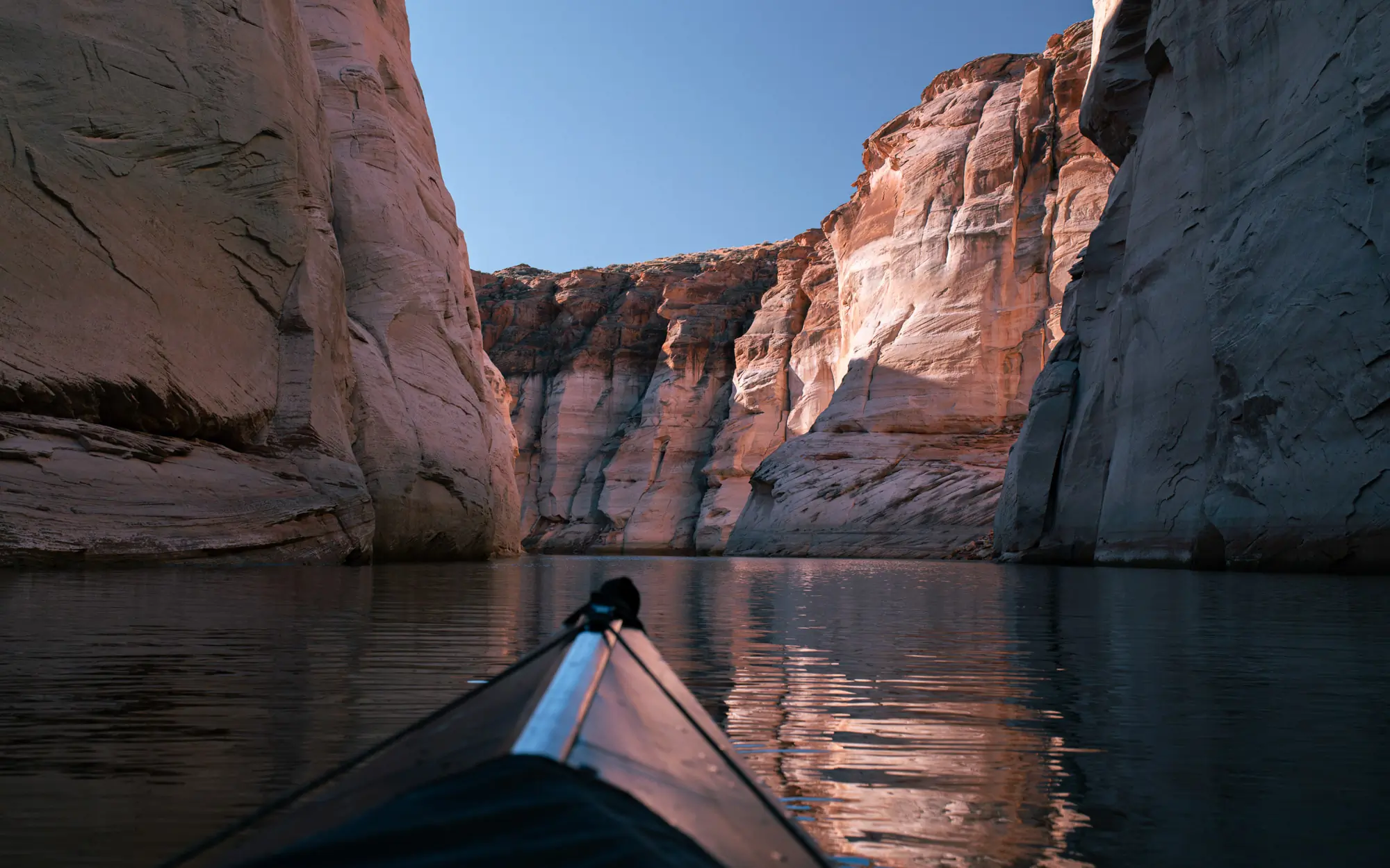 Paddling the Oru solo in an Arizona slot canyon