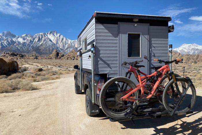Testing the Saris Edge bike rack in the Alabama Hills