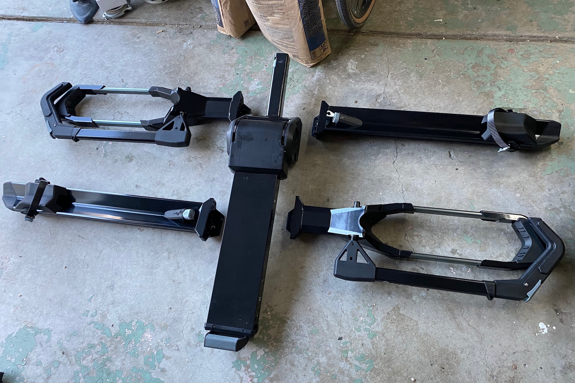 The parts of the rack before assembly