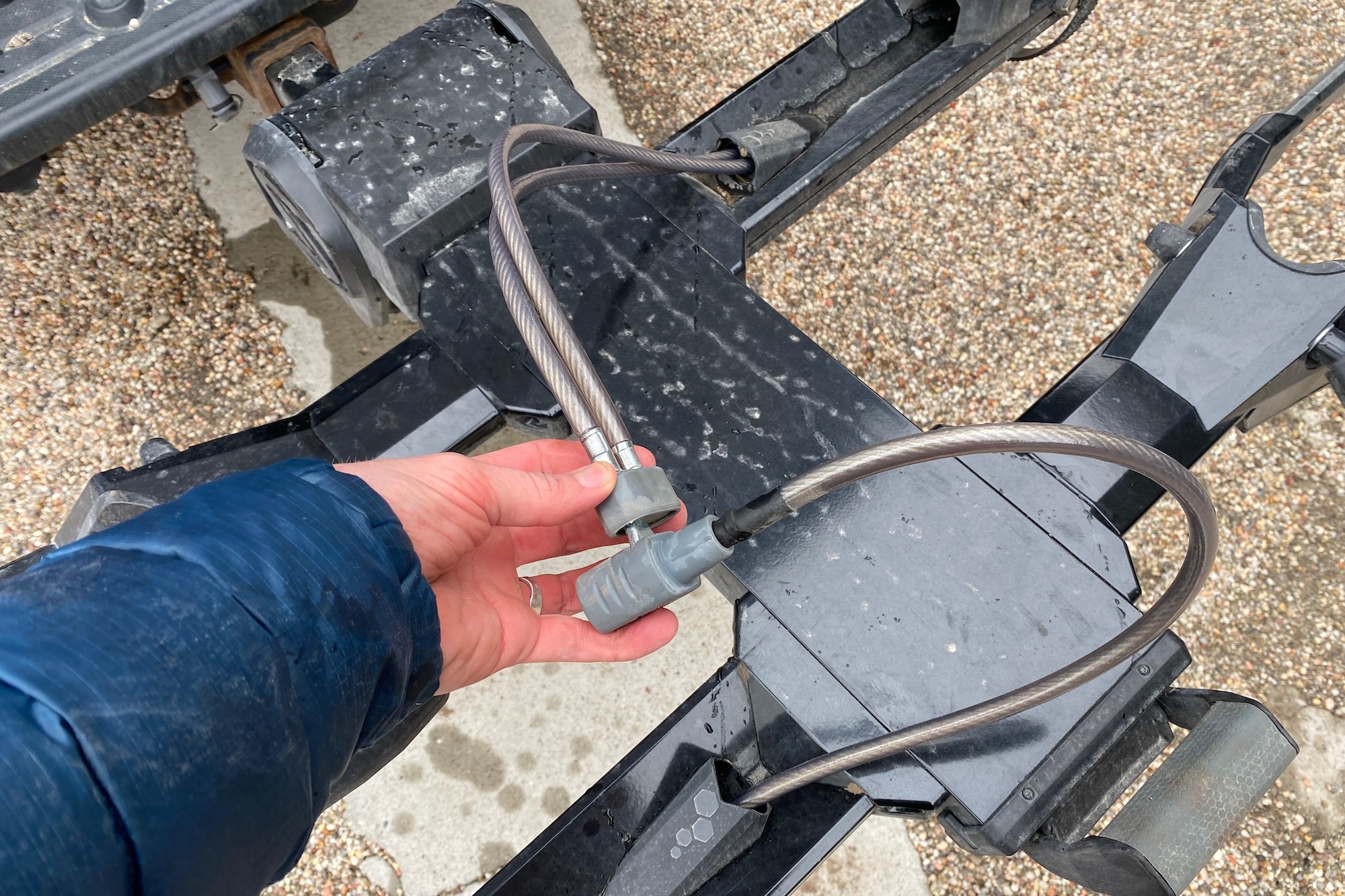 The integrated lock system on the Edge rack.