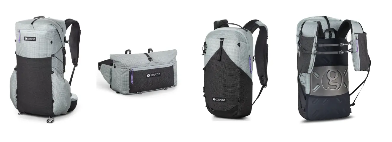 Gossamer Gear backpacks in a line