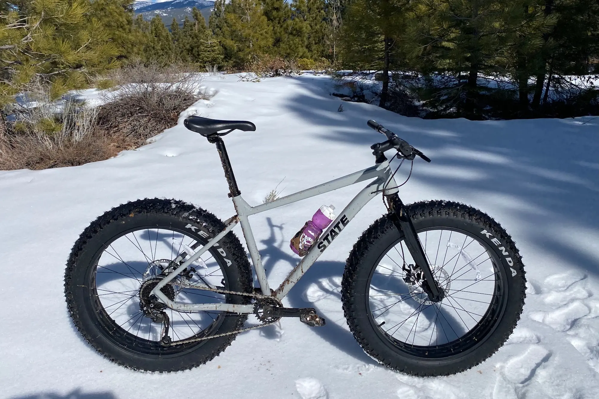 The State 6061 Trail+ Fat Bike on a test ride