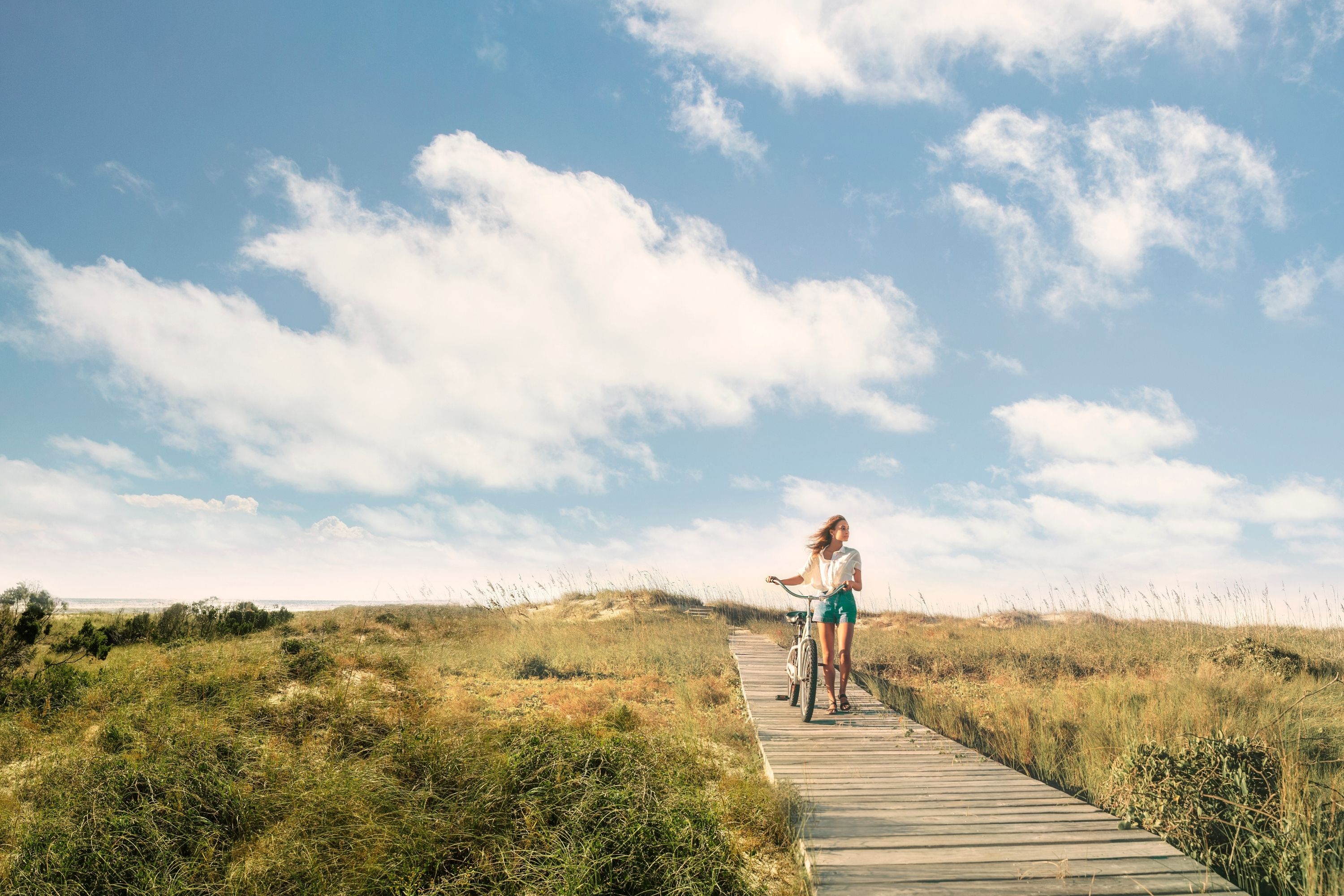 Biking on the coast of North Carolina