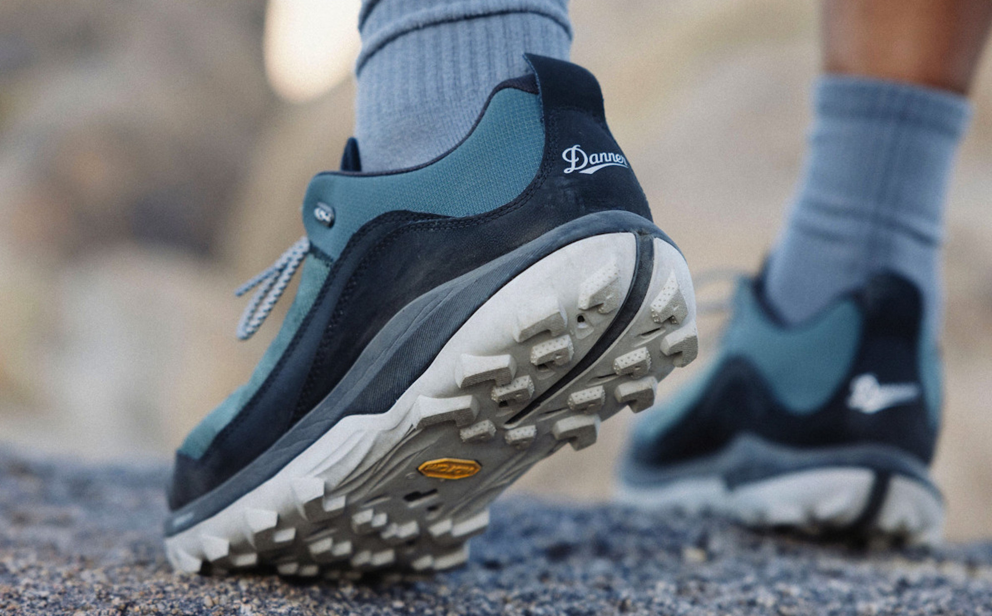 Close up shot of sole on a hiking shoe