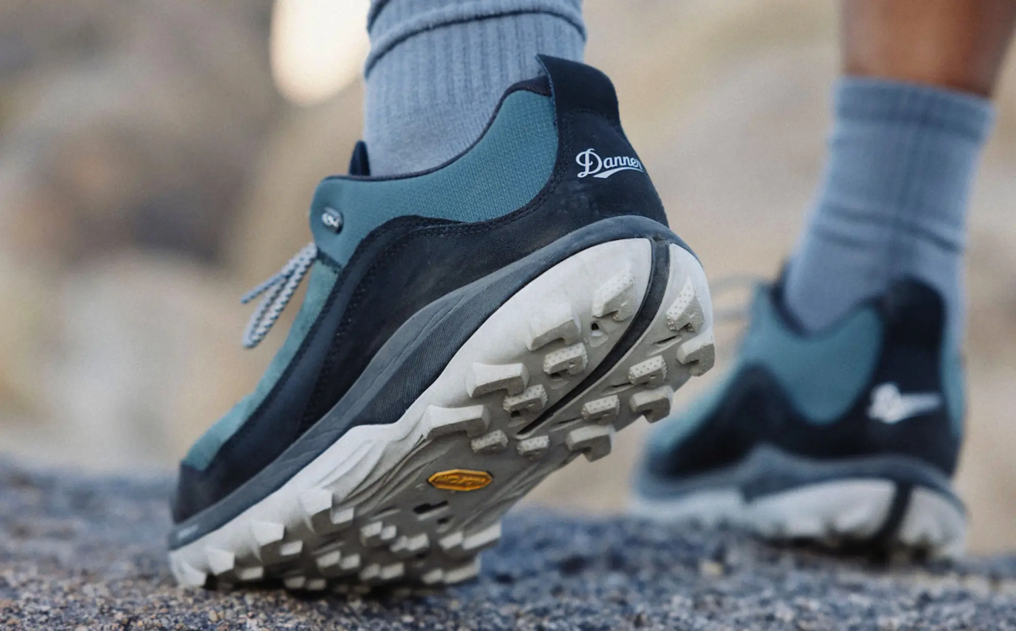 Close up shot of sole on a hiking shoe