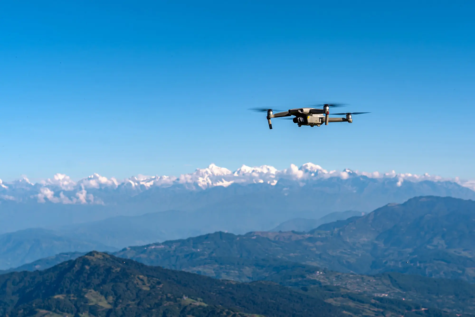 Flying,Drone,Over,The,Mountain,To,Capture,Scenery,In,Sailung,