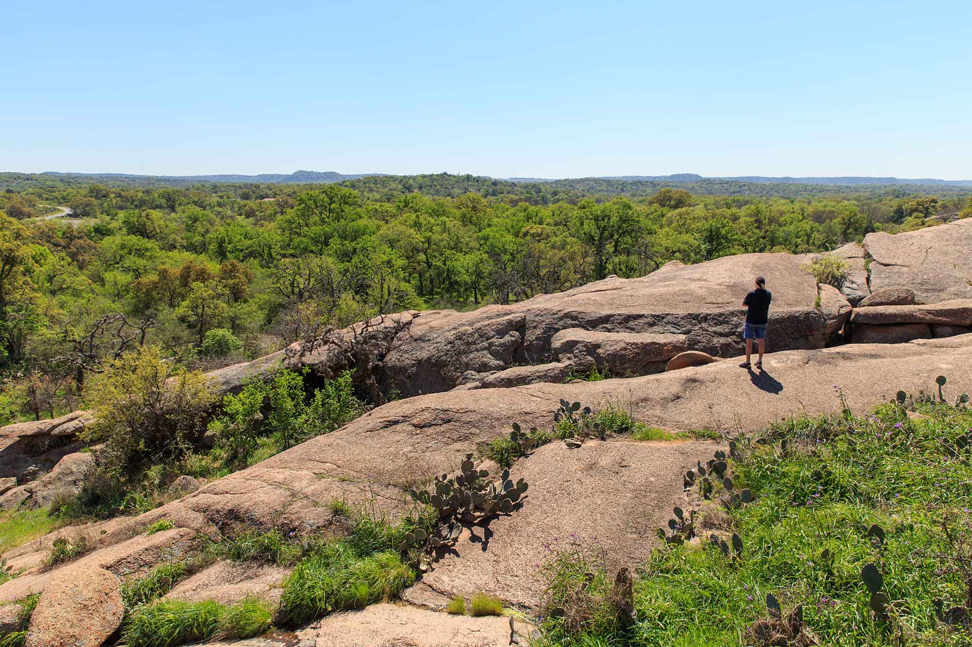 Man,High,On,Hill,Looking/,Enchanted,Rock,View/,A,Man