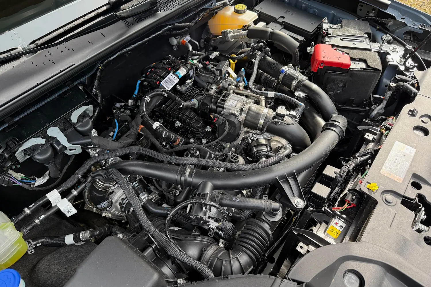Closeup shot of Ford Ranger EcoBoost engine