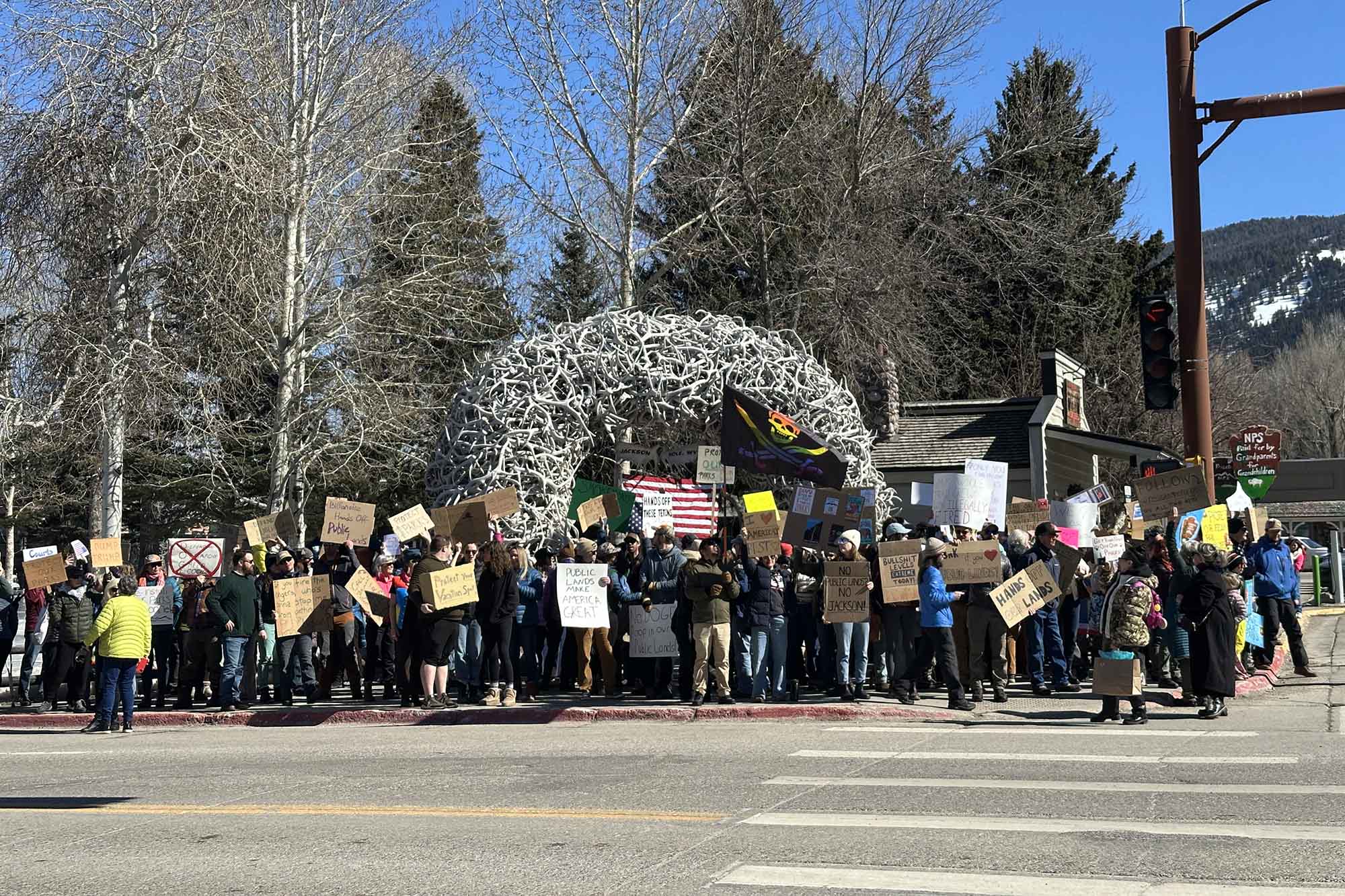 grand teton national park trump protest