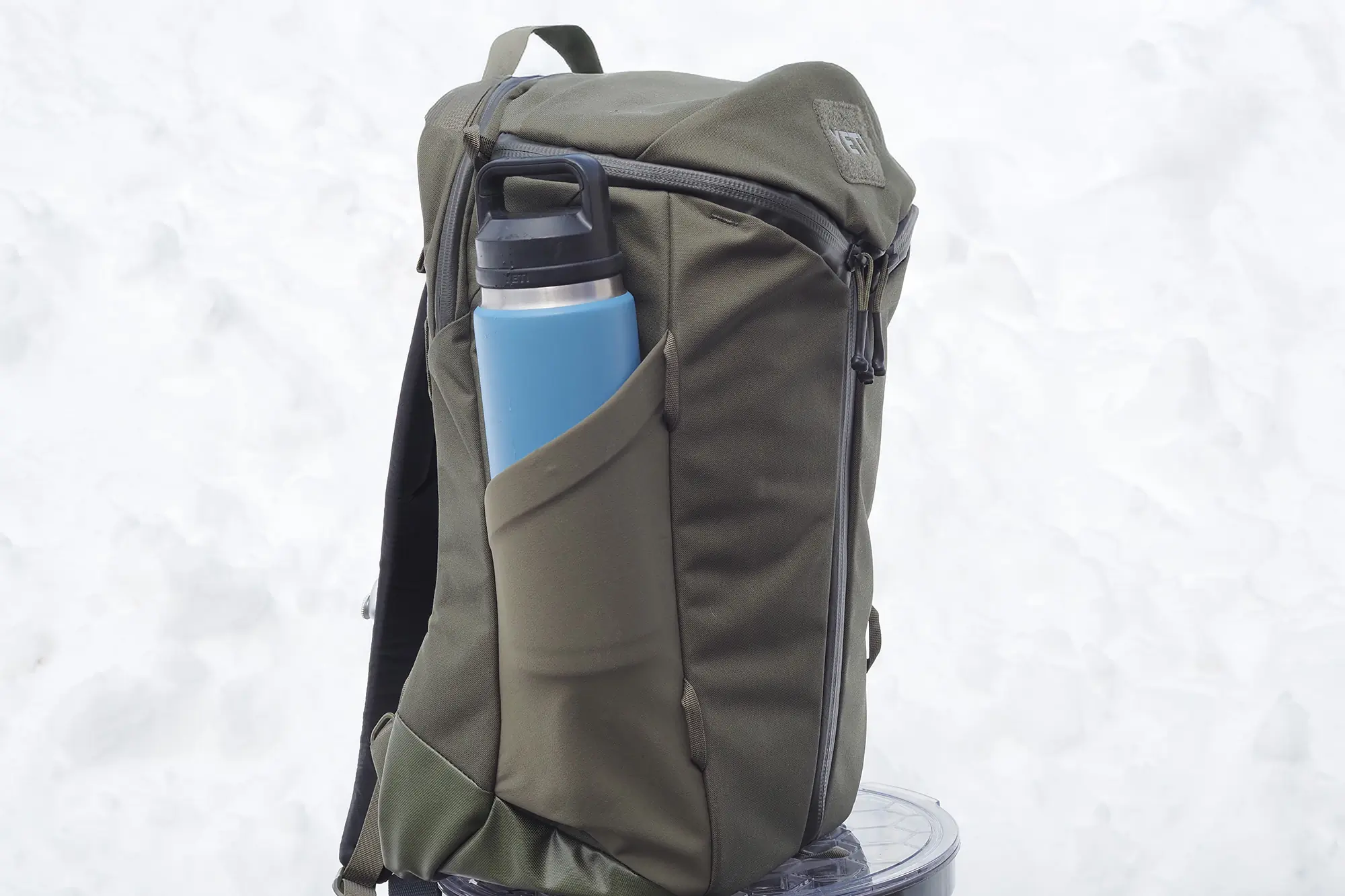 water bottle pocket on YETI renchero backpack