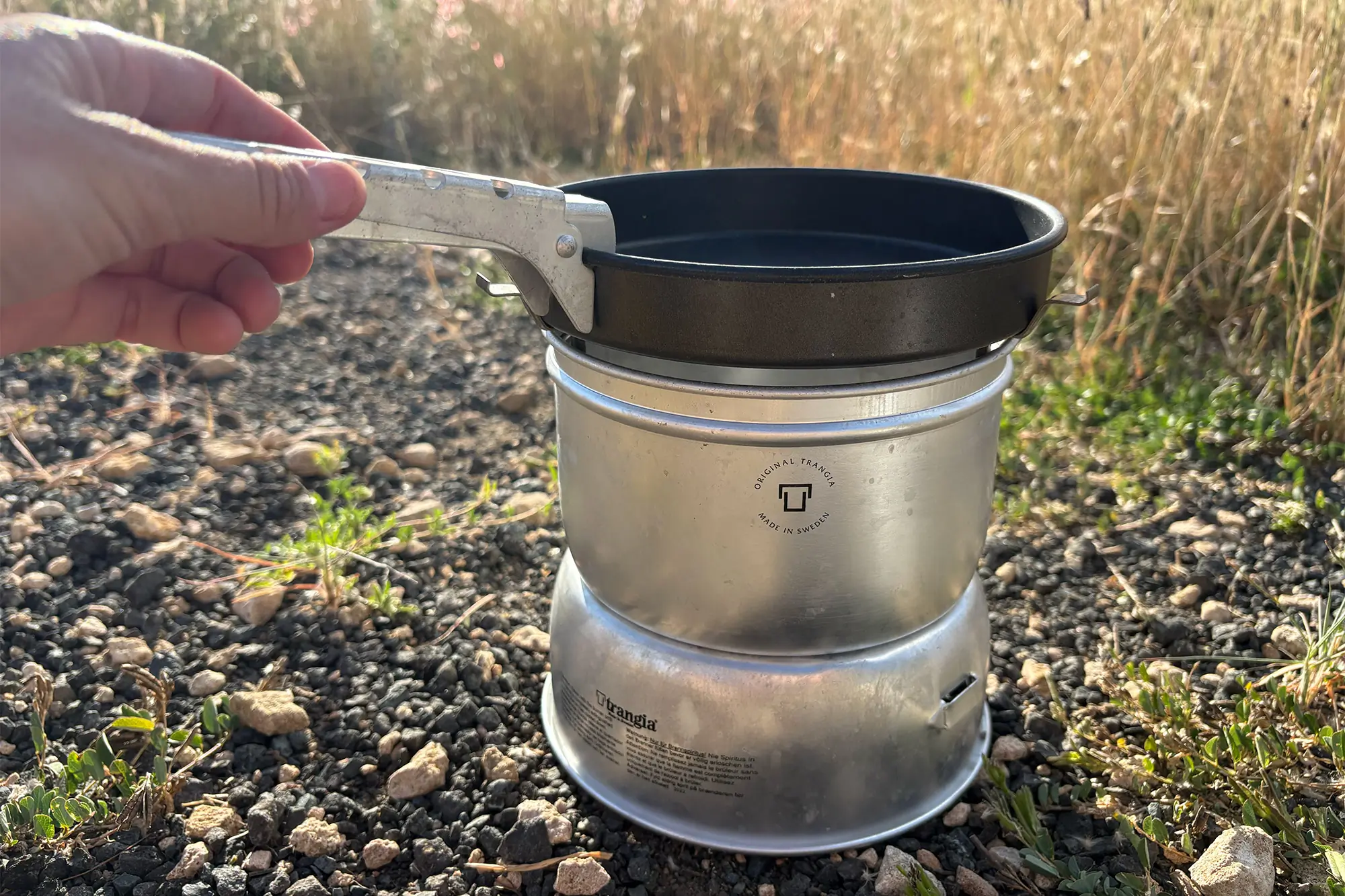 Trangia 27-5 Stove with handle being adjusted