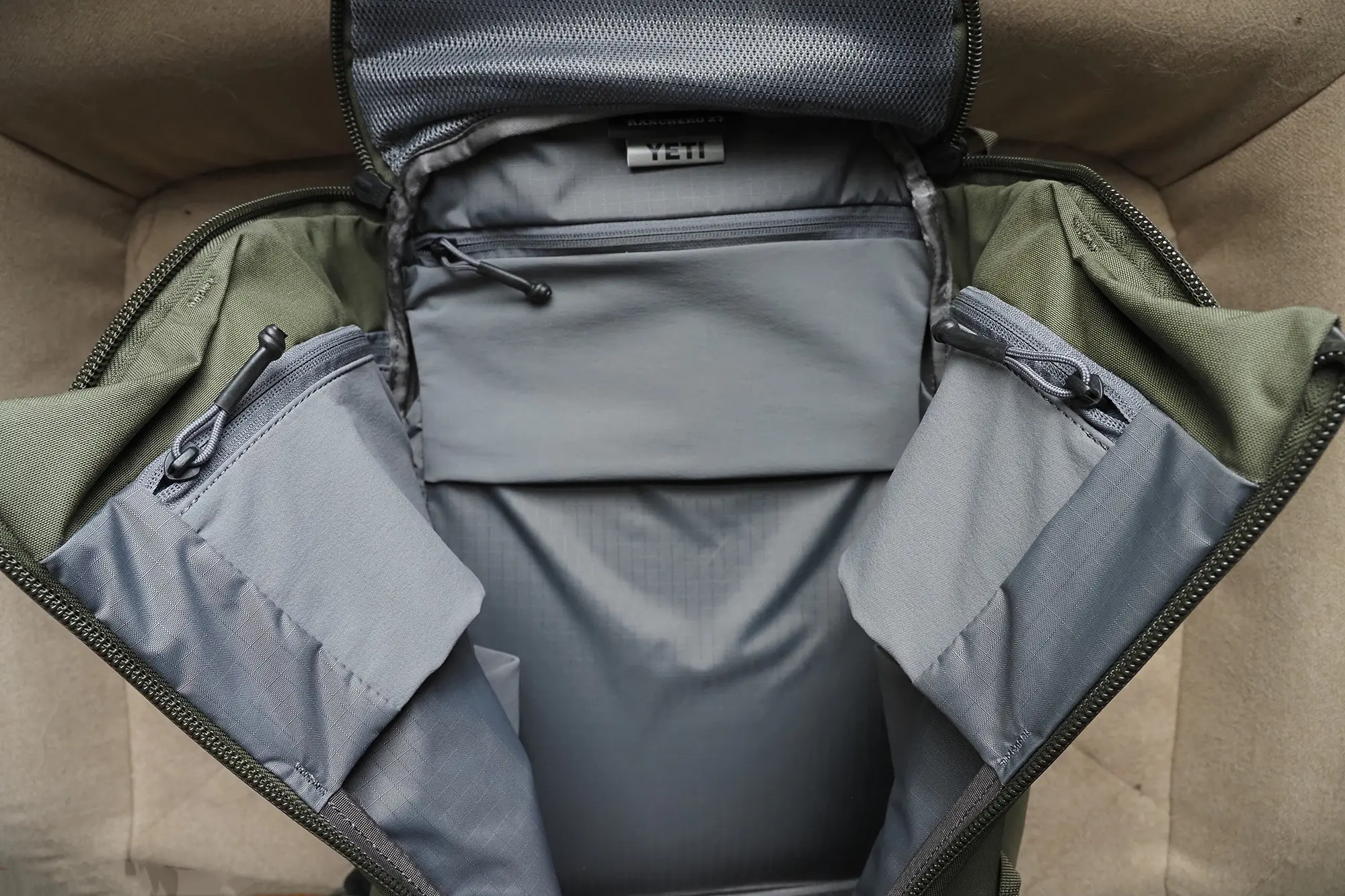yeti ranchero backpack open wide