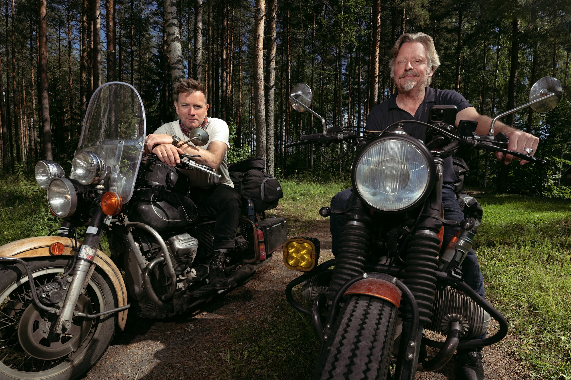 Ewan McGregor & Charley Boorman on motorcycles