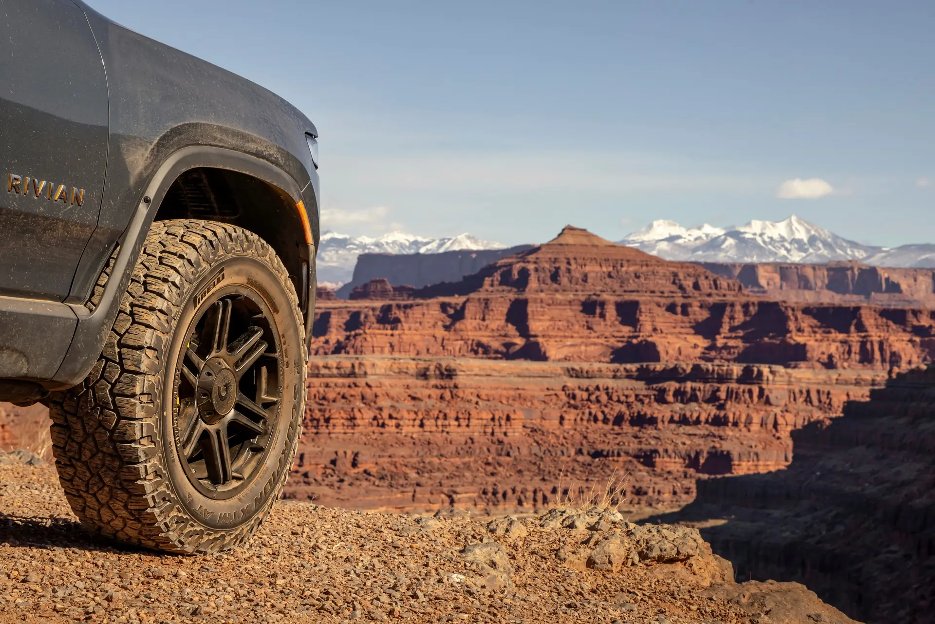 Rivian R1S on Dirt