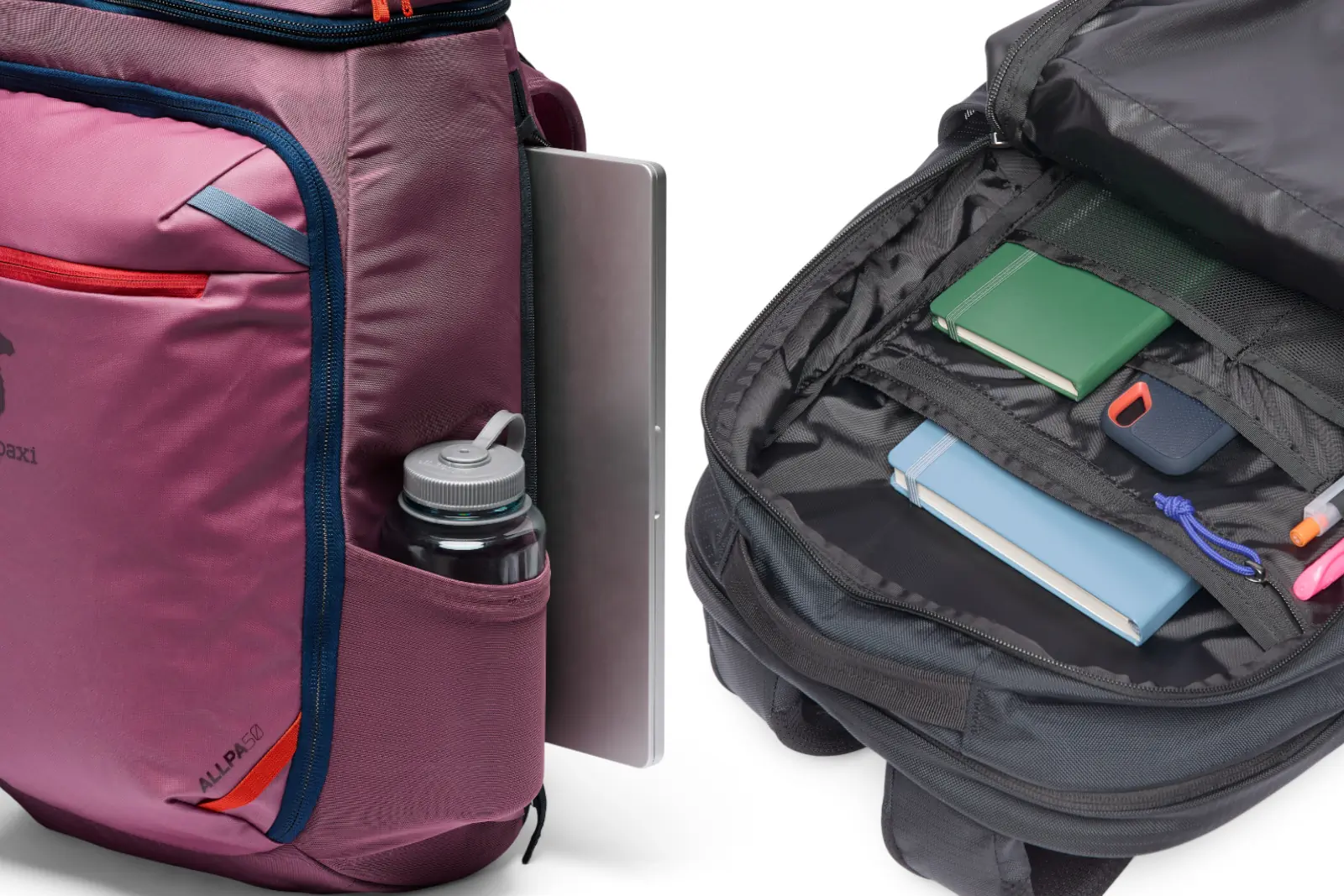 Cotopaxi Allpa 26L side loading and interior storage