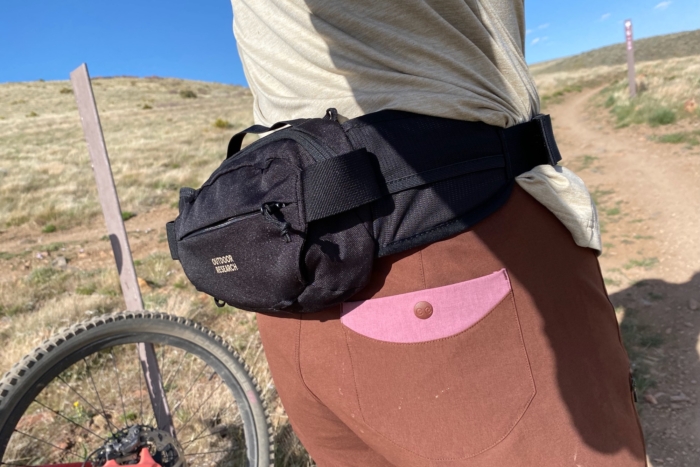 The snap pocket on the rear of the Sun Dog shorts