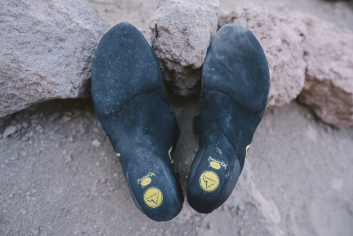La Sportiva Ondra Comp Climbing Shoes being tested