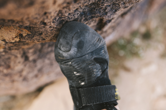 La Sportiva Ondra Comp Climbing Shoes being tested