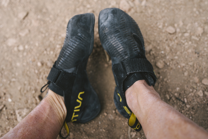 La Sportiva Ondra Comp Climbing Shoes being tested