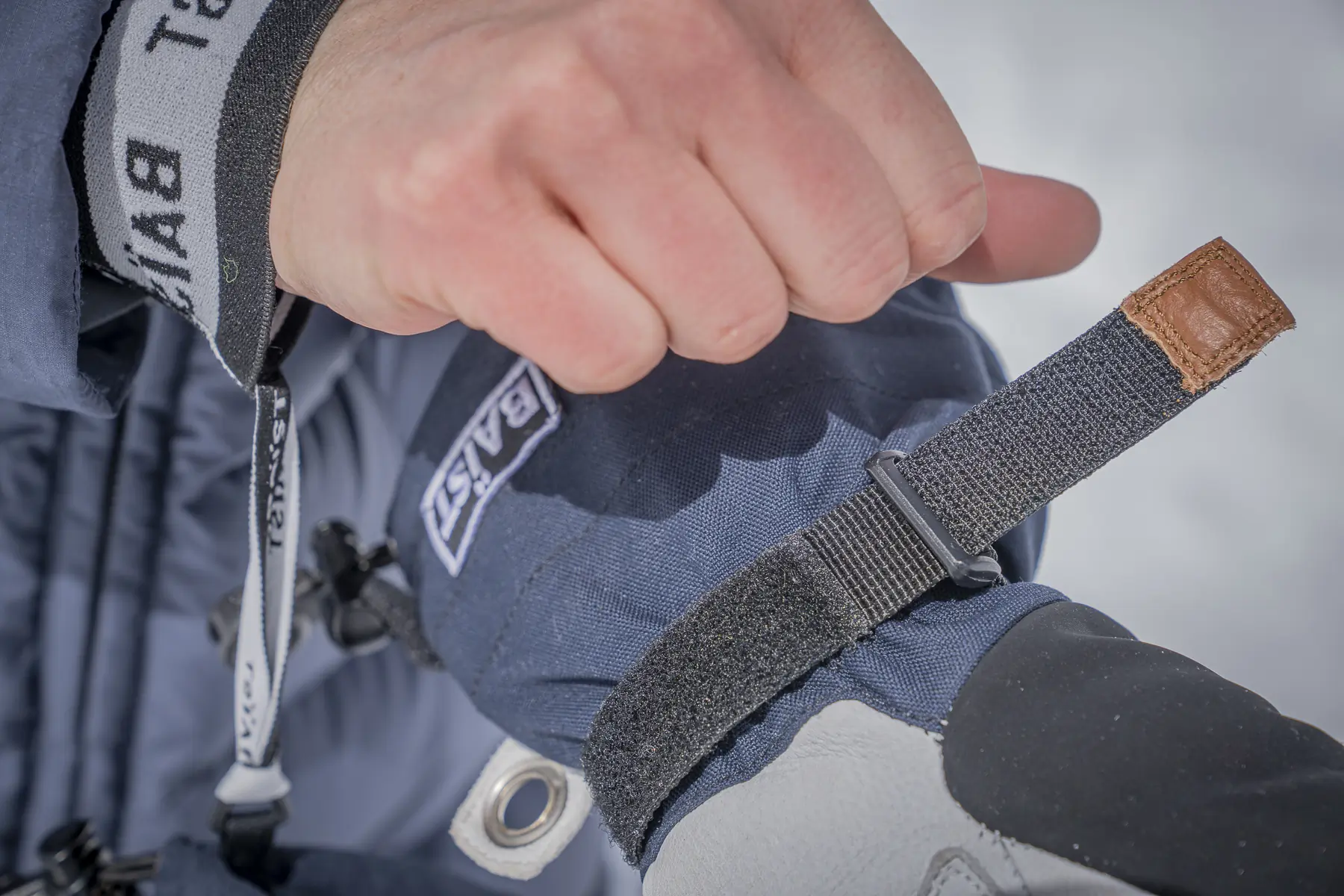 Testing the velcro closure on the Baist Gloves Women’s Baist Classic Glove; (photo/Eric Phillips)