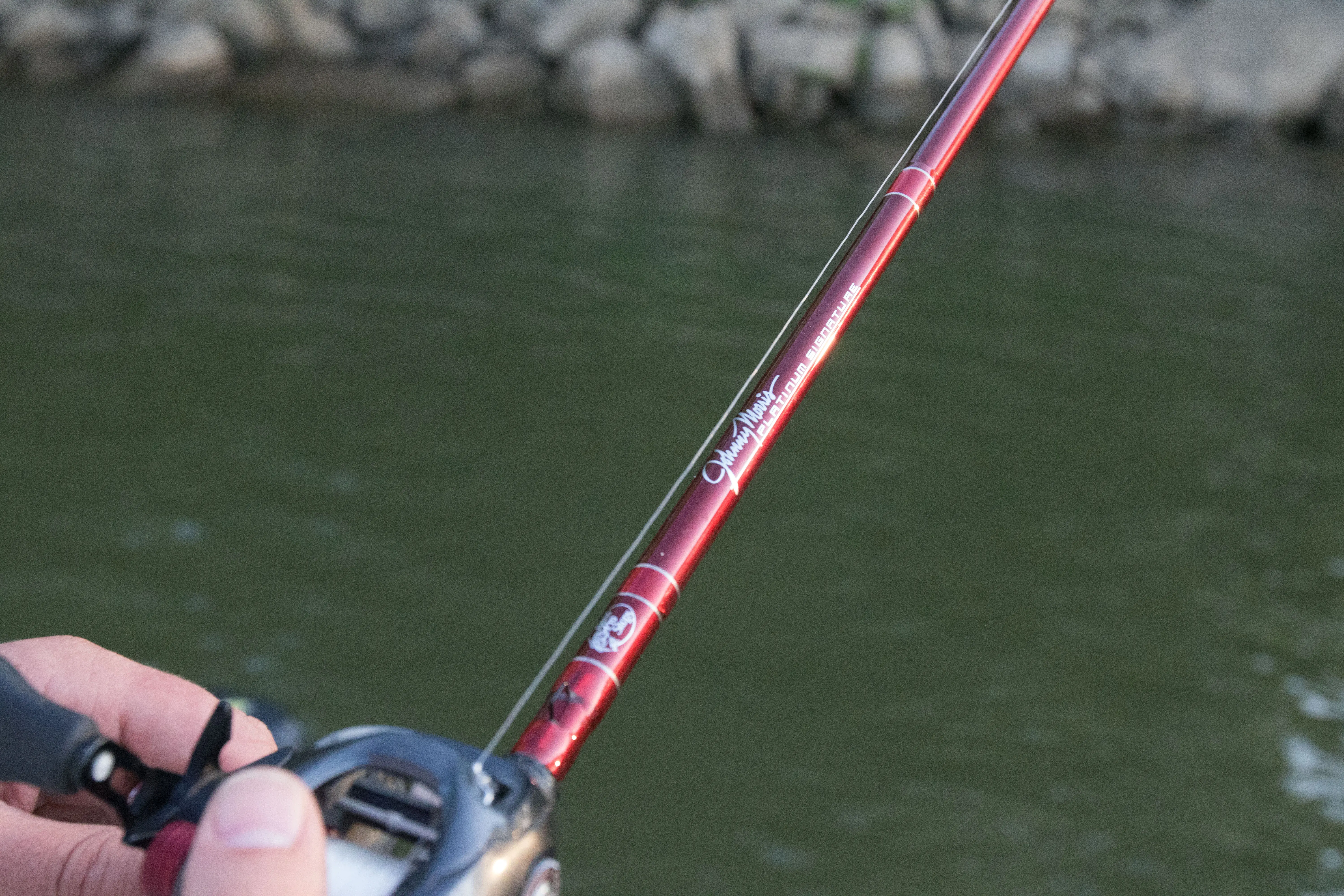 The Johnny Morris Platinum Signature Baitcaster, one of the best bass fishing rods of 2025