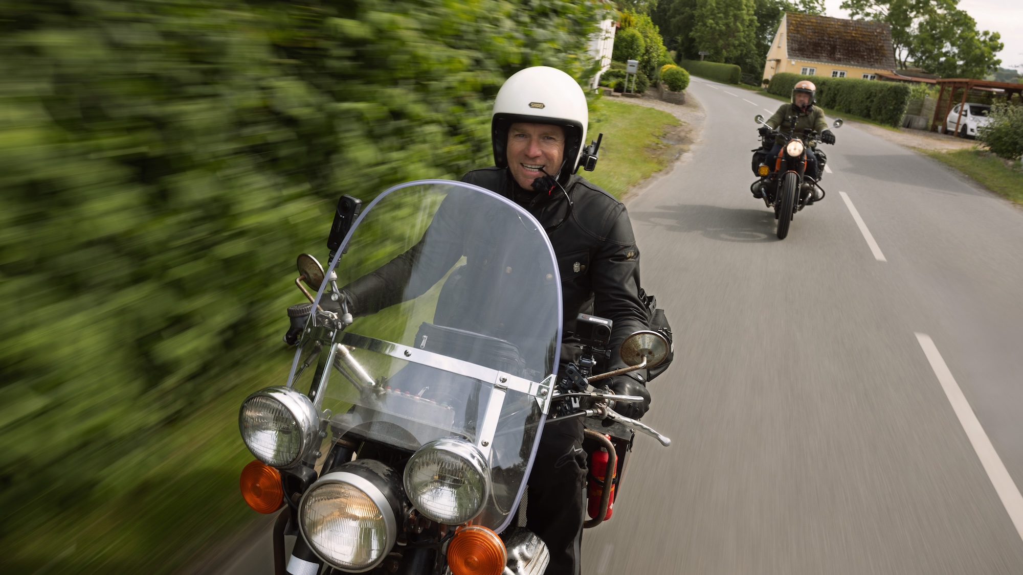Ewan McGregor & Charley Boorman on motorcycles on European roads
