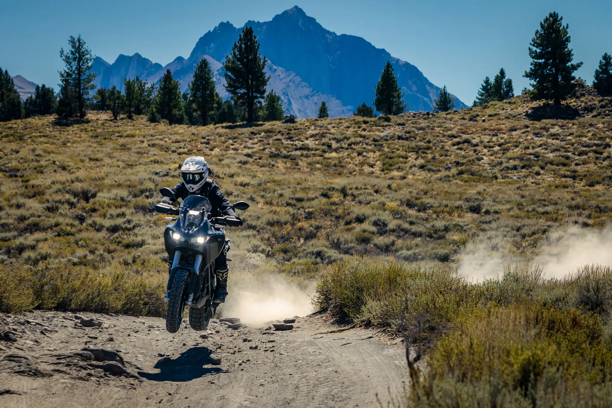 Dirt biker in the mountains