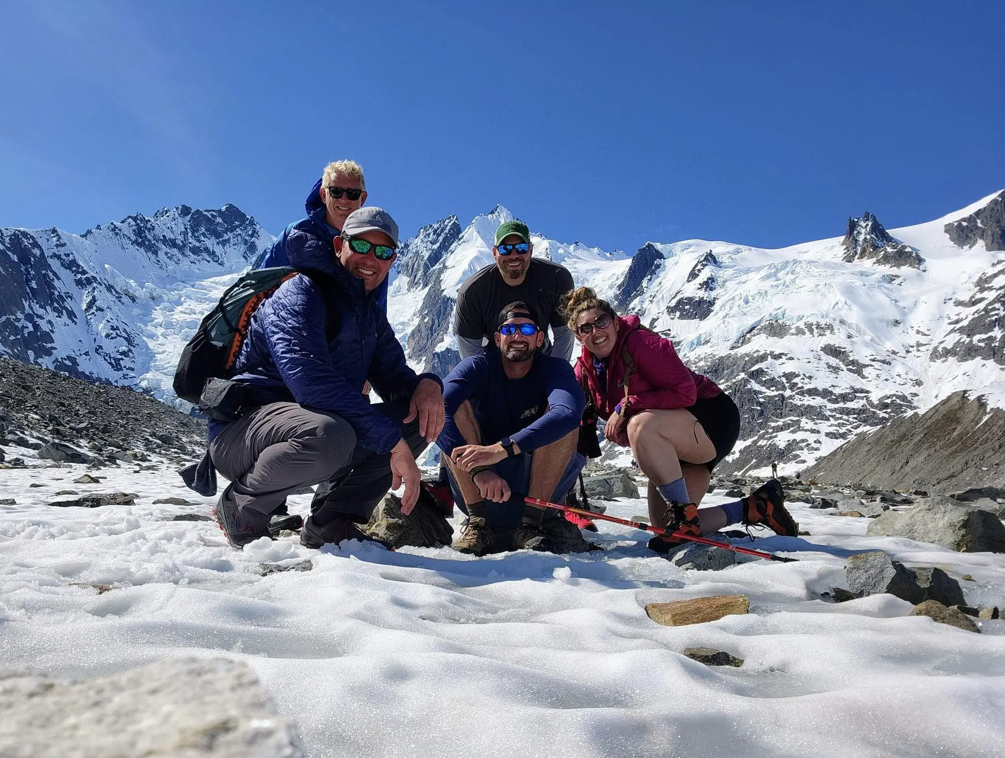 Hikers in a mountain range