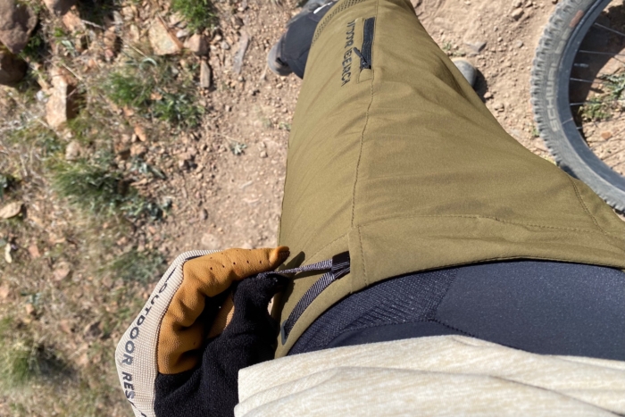 using the low-profile waist adjuster on the Freewheel shorts