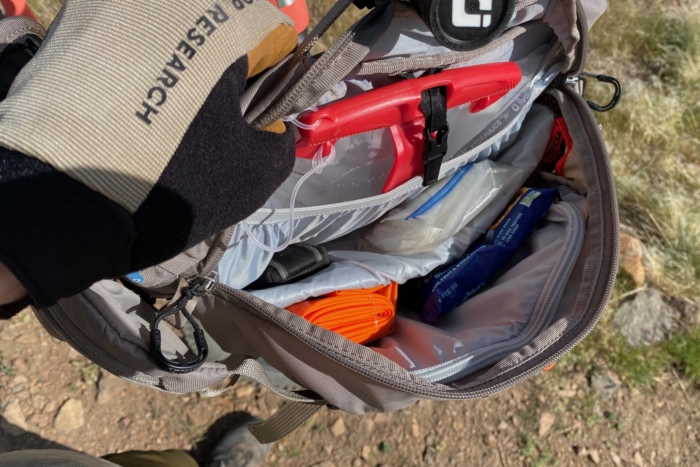 A look inside the main storage compartment of the Raptor 4