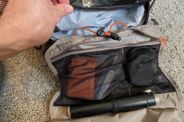 the tool roll inside the Osprey Raptor 4